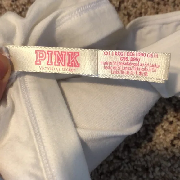 New bralette Victoria’s Secret Pink Sz XXL half white half multi color - Picture 4 of 5